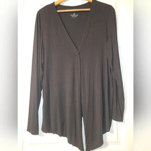 Cuddl‎ Duds Black Lightweight Cardigan Size Large Button Closure